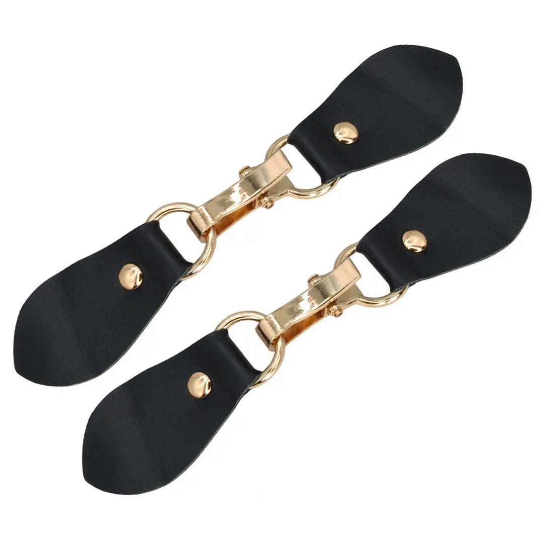 Black PU Snap Belt Buckle With Black Nickle