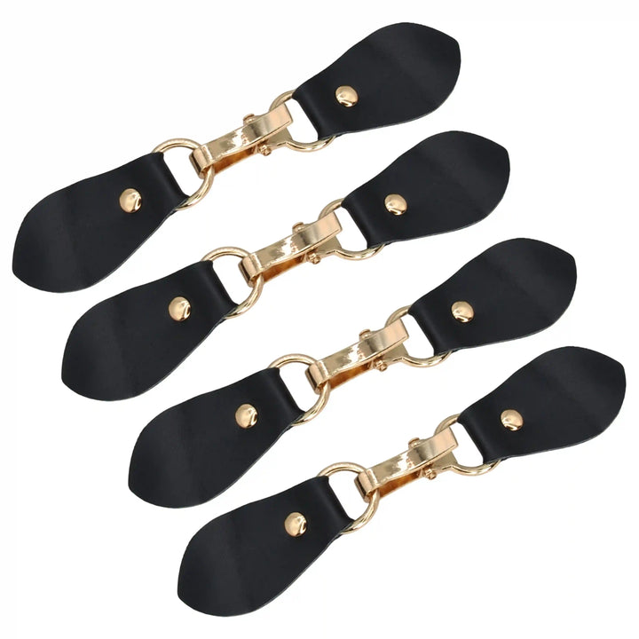 Black PU Snap Belt Buckle With Black Nickle