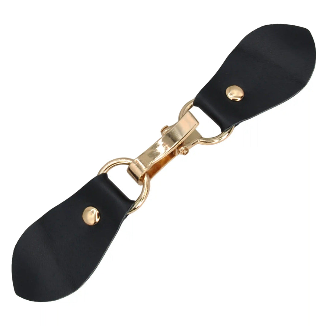 Black PU Snap Belt Buckle With Black Nickle