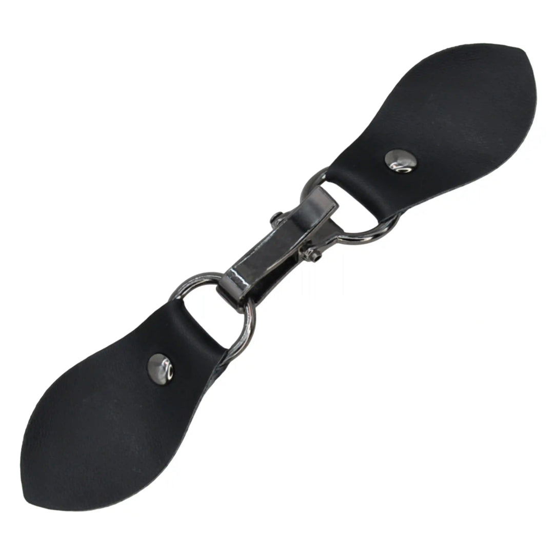 Black PU Snap Belt Buckle With Black Nickle