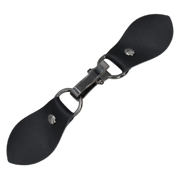Black PU Snap Belt Buckle With Black Nickle