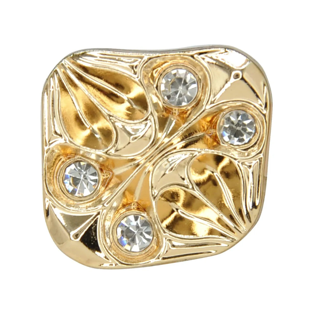 Abstract Swirl Crystal Metal Button | 18mm (28L) & 23mm (36L)