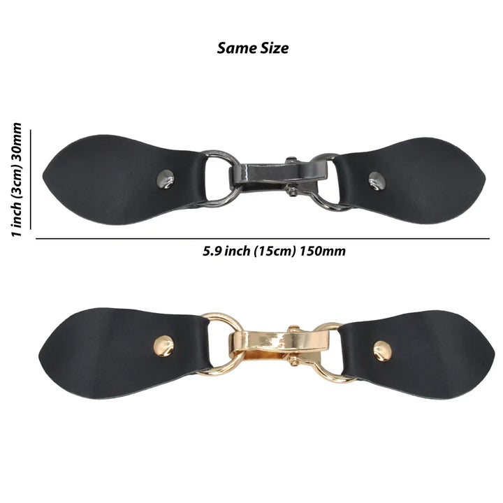 Black PU Snap Belt Buckle With Black Nickle