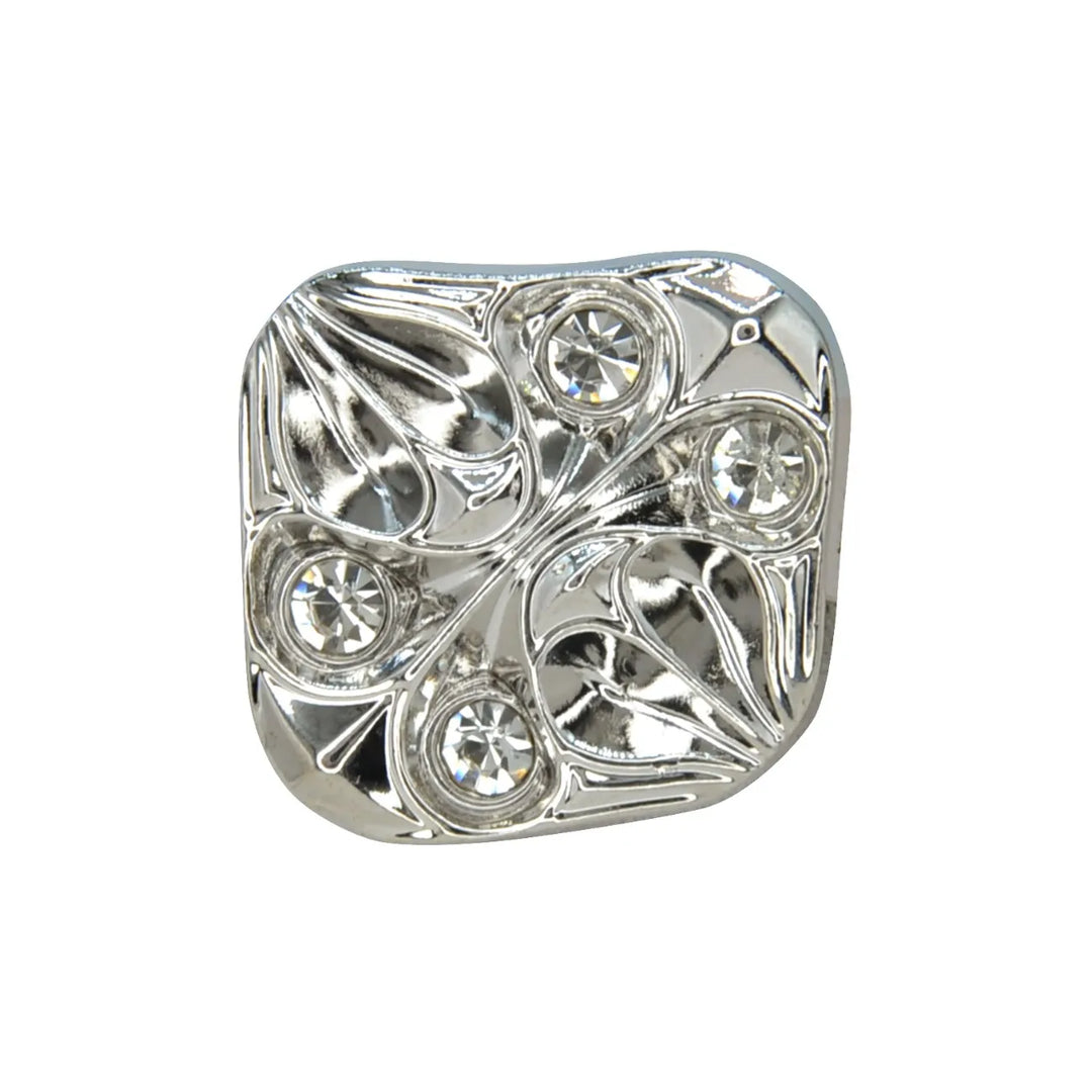 Abstract Swirl Crystal Metal Button | 18mm (28L) & 23mm (36L)