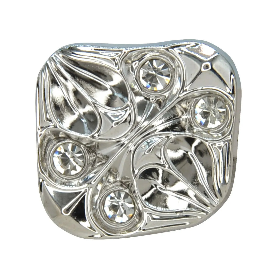 Abstract Swirl Crystal Metal Button | 18mm (28L) & 23mm (36L)