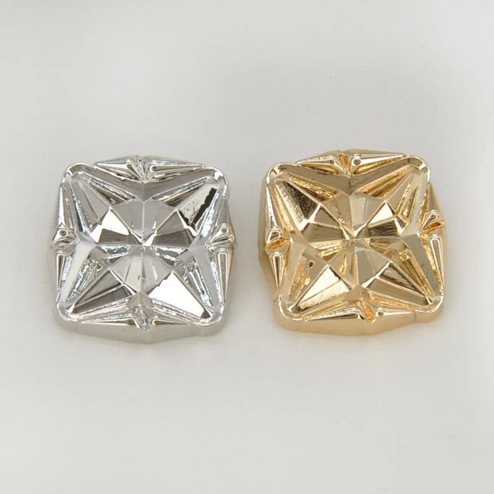 Starcut Faceted Square Metal Button | 18mm (28L) & 23mm (36L)