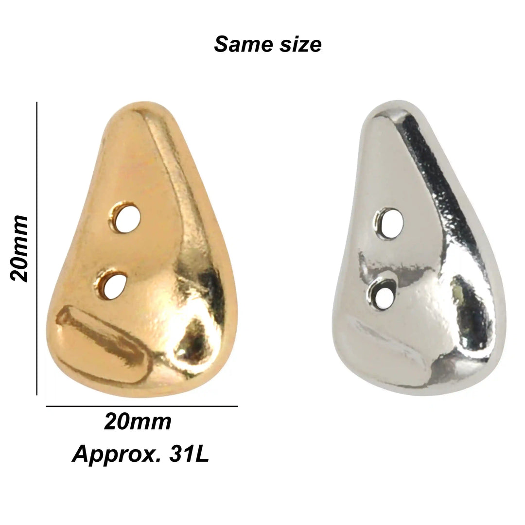 Pebble Shape Metal Button