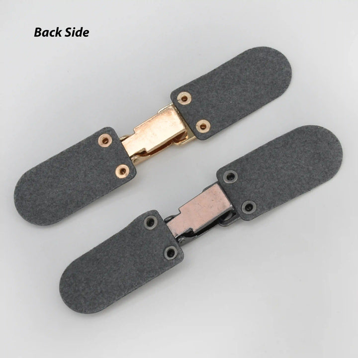 Black PU Snap Belt Buckle With Shiny Gold