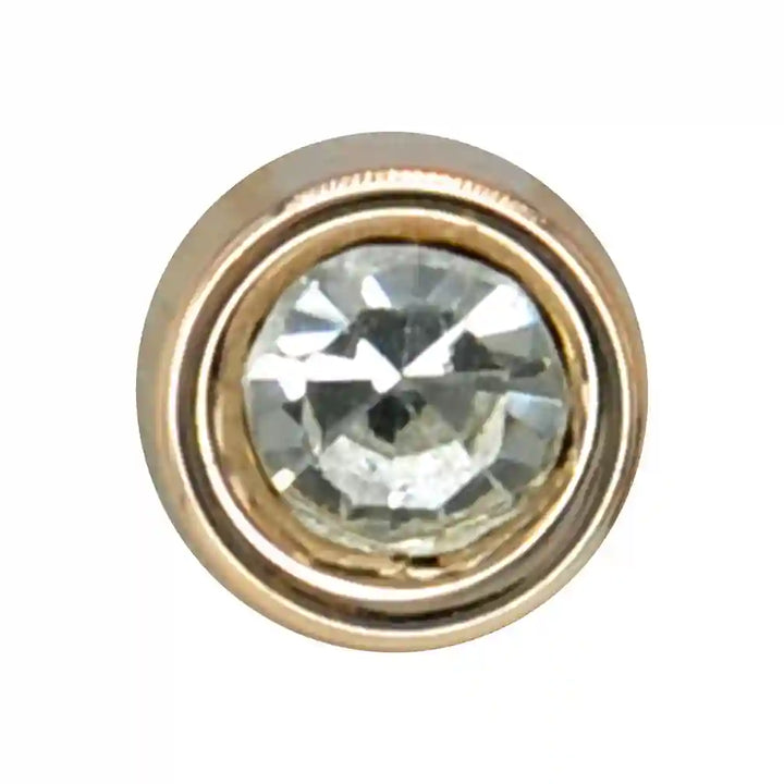 Round Crystal Lapel Pin with Butterfly Clutch | 10mm