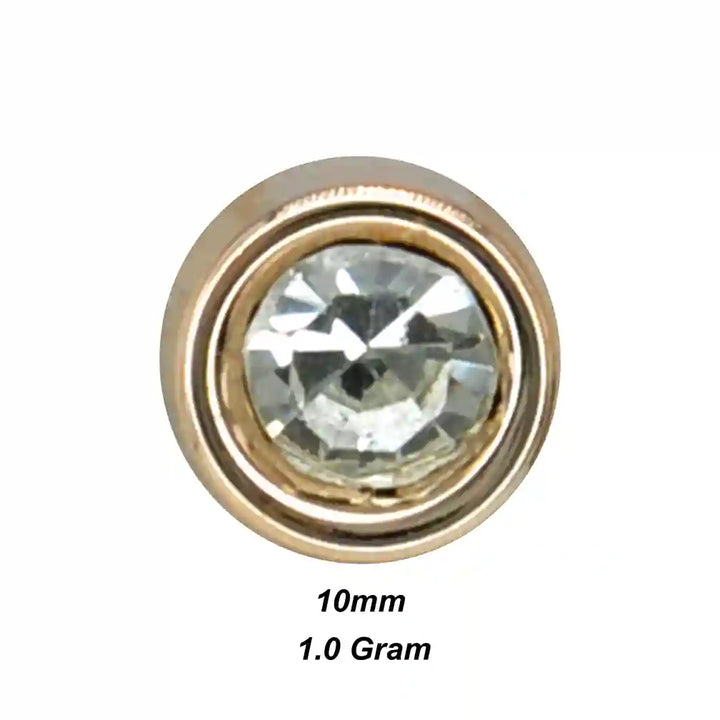 Round Crystal Lapel Pin with Butterfly Clutch | 10mm
