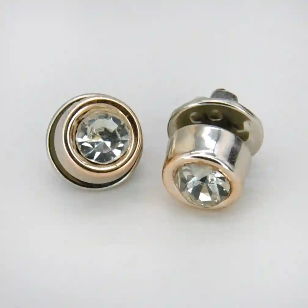 Round Crystal Lapel Pin with Butterfly Clutch | 10mm