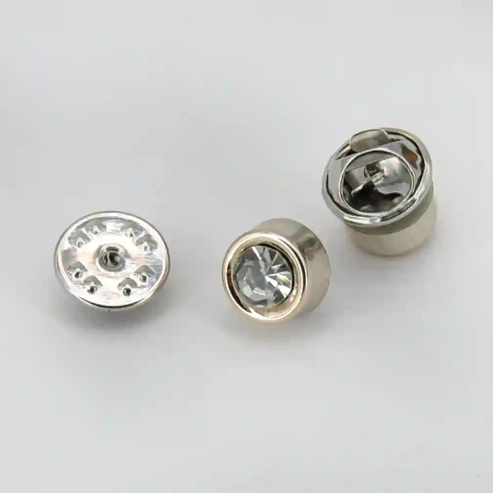 Round Crystal Lapel Pin with Butterfly Clutch | 10mm