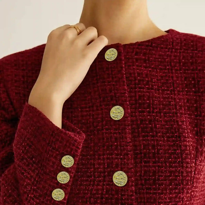 Fluid Wave Pattern Metal Button | 18mm(28L), 20mm(32L) & 25mm(40L)