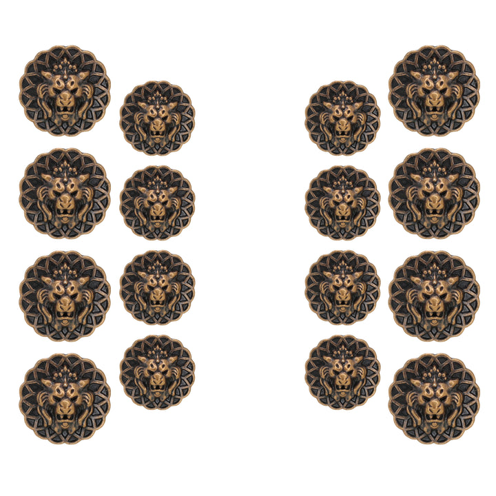 Lion Head Buttons for Clothing and Accessories