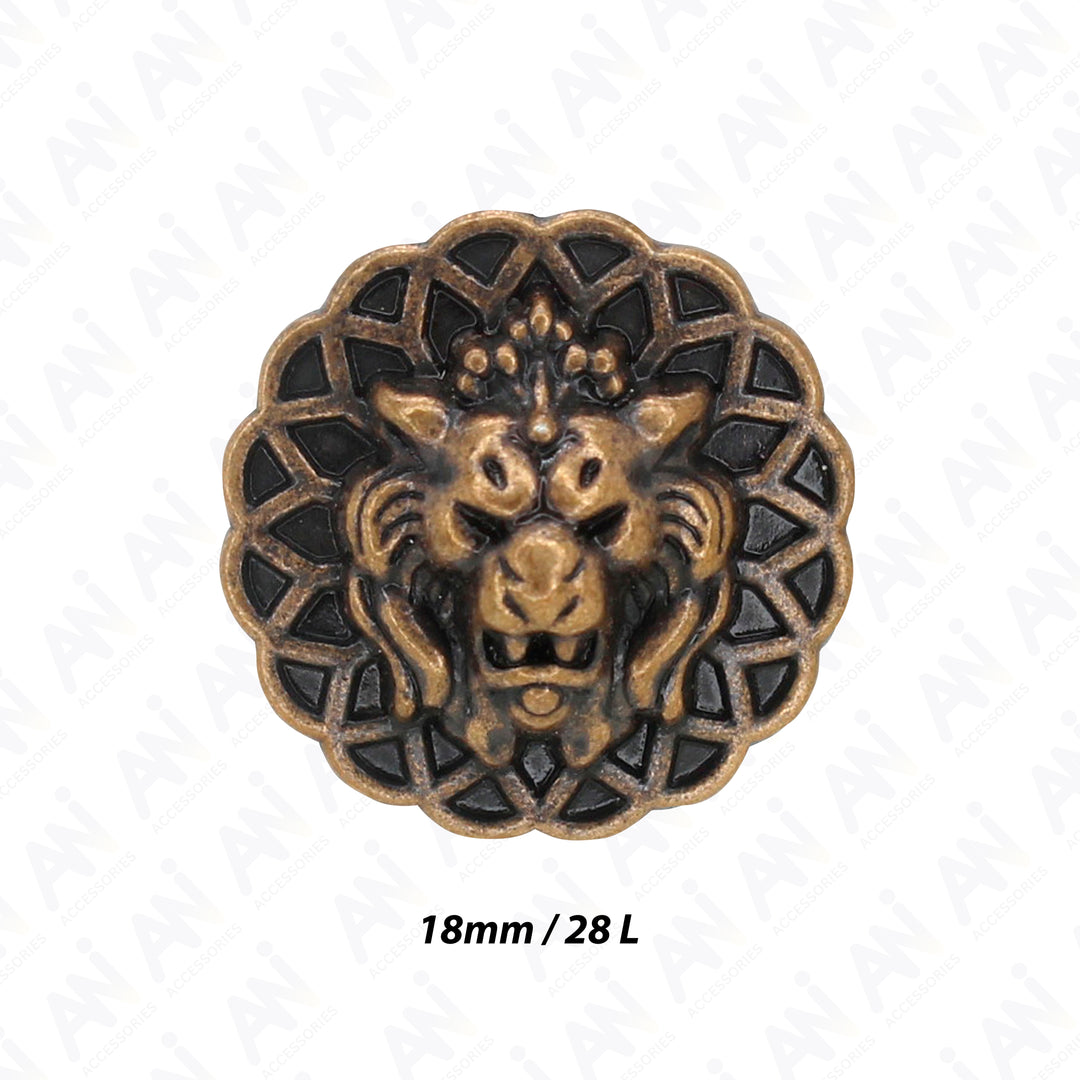 Lion Head Buttons for Clothing and Accessories