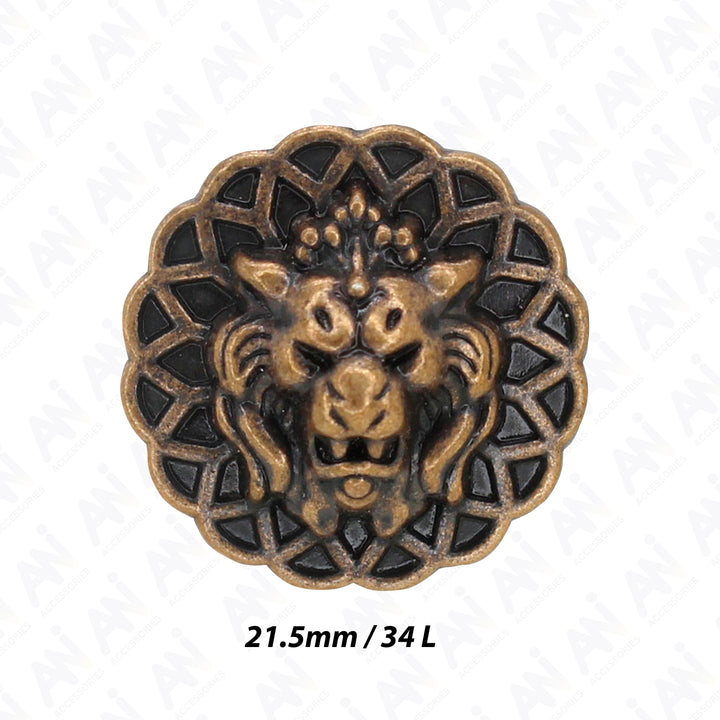 Lion Head Buttons for Clothing and Accessories