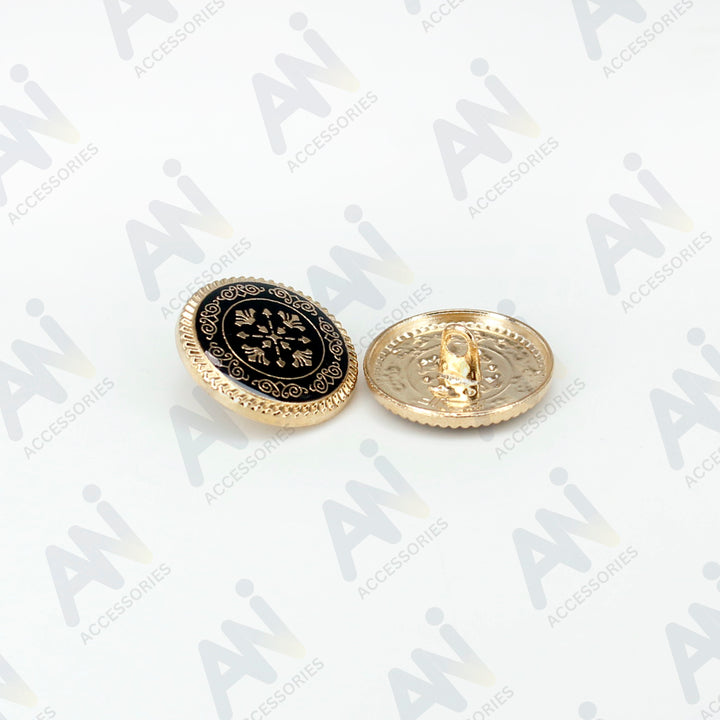 Ornate Metal Buttons with Floral Motif