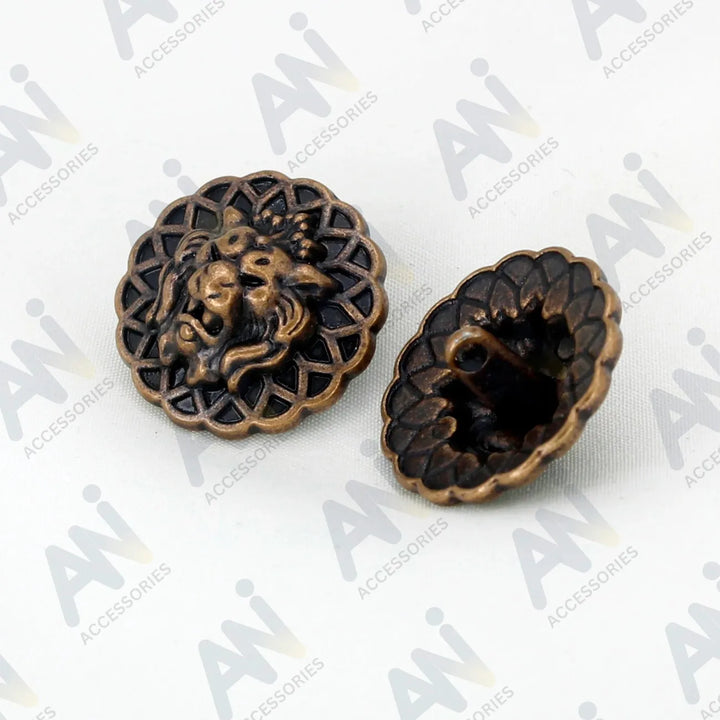 Lion Head Buttons for Clothing and Accessories | 18mm(28L) & 22mm(34L)