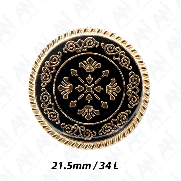 Ornate Metal Buttons with Floral Motif