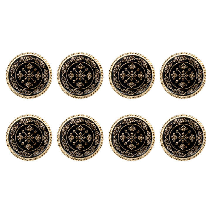 Ornate Metal Buttons with Floral Motif