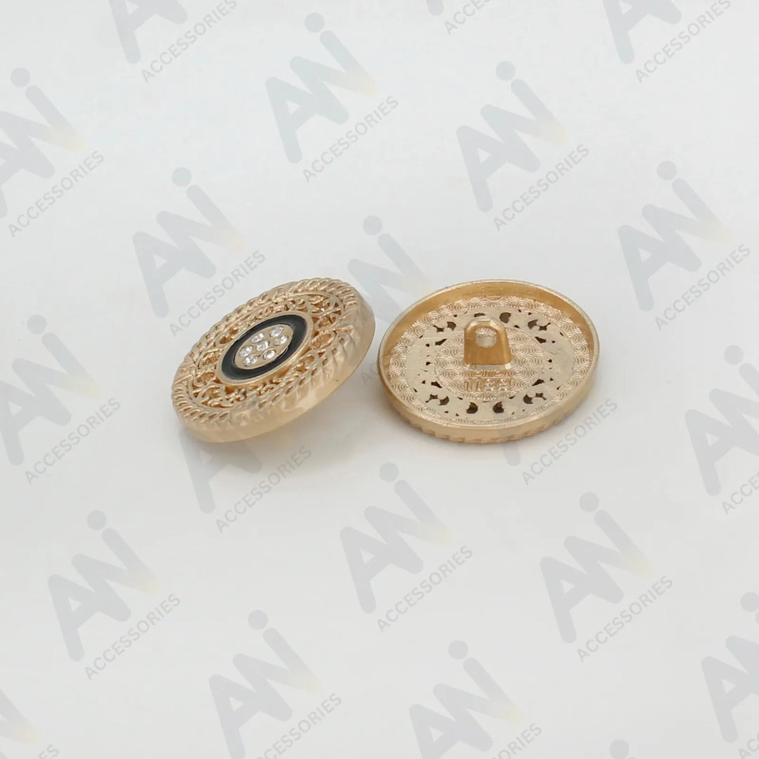 Decorative Metal Buttons with Rhinestone Accents by Ani Accessories. Perfect ideal for suits, trench coats, and tuxedos.