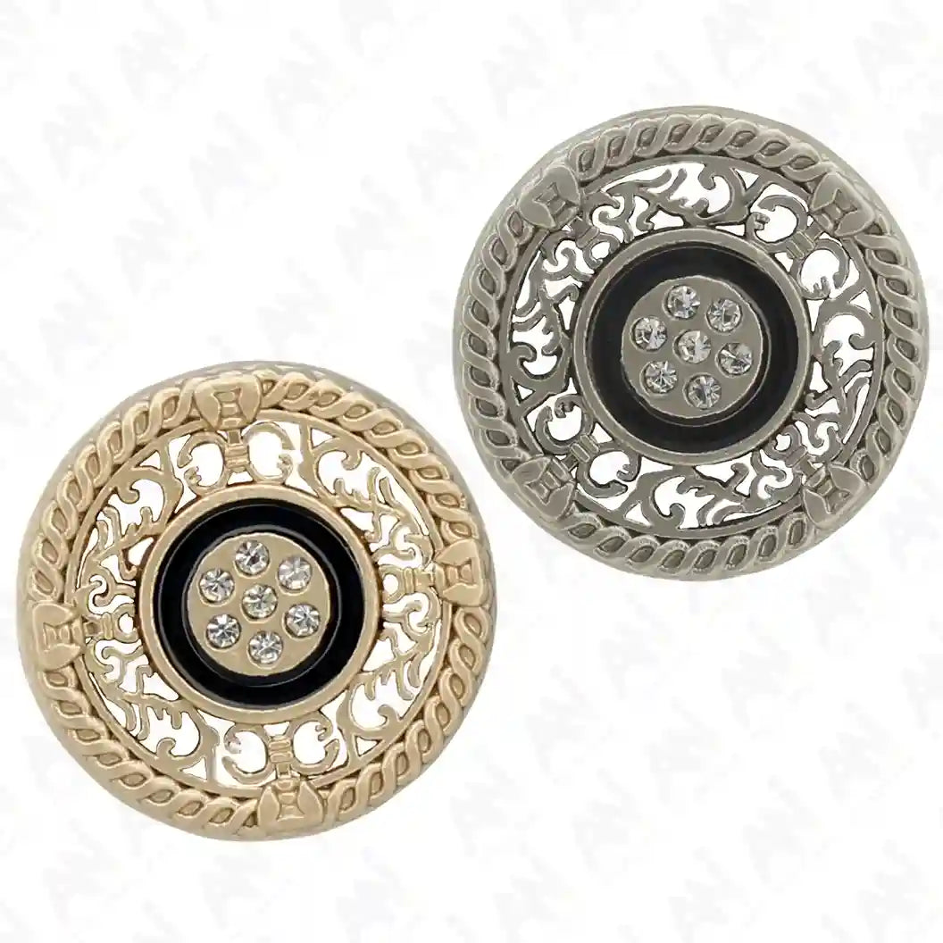 Set of 8 small decorative metal buttons with rhinestones by Ani Accessories, perfect for coats, sherwanis, and blazers.