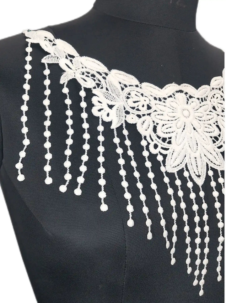 Decorative fringe floral style yoke designed for ethnic and fusion outfits by Ani Accessories