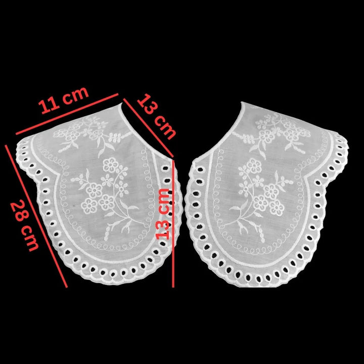 Delicate embroidered Peter Pan collar applique perfect for enhancing ethnic and contemporary outfits