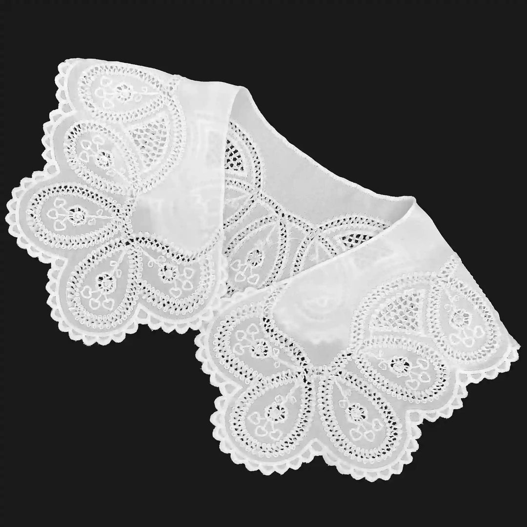 Delicate floral design Peter Pan collar accessory enhancing blouses, gowns and contemporary styling