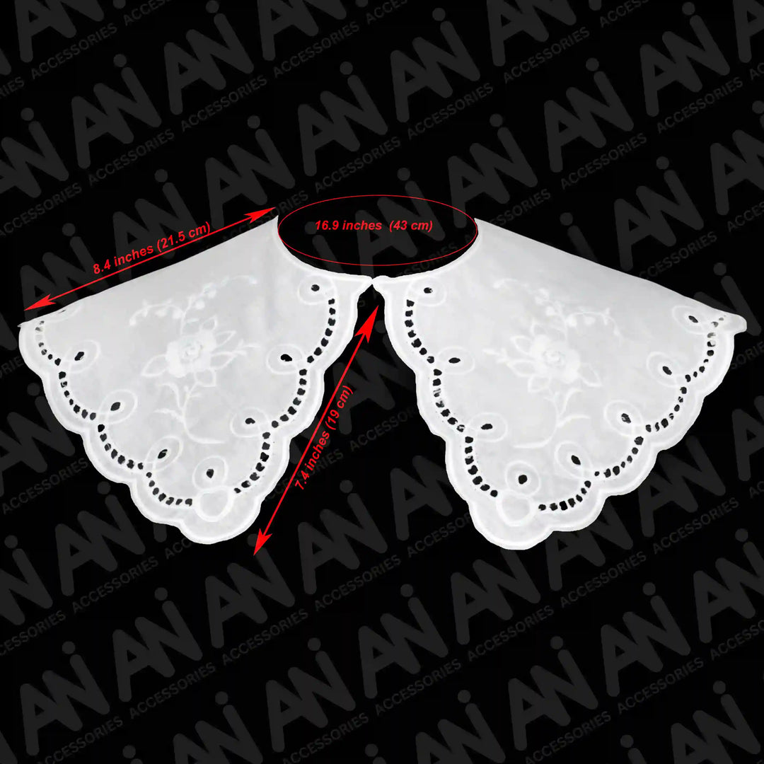 Designer Broderie Neckline Anglaise Collar from Ani Accessories for chic garment enhancement and layering