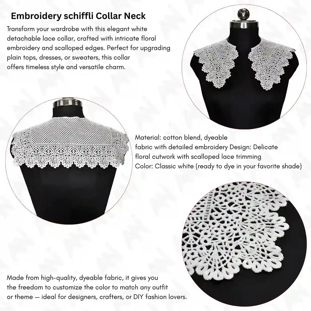 Designer decorative bib collar for women apparel, ideal for festive, party and casual outfit styling