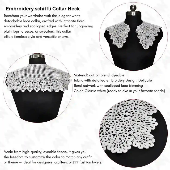 Designer decorative bib collar for women apparel, ideal for festive, party and casual outfit styling
