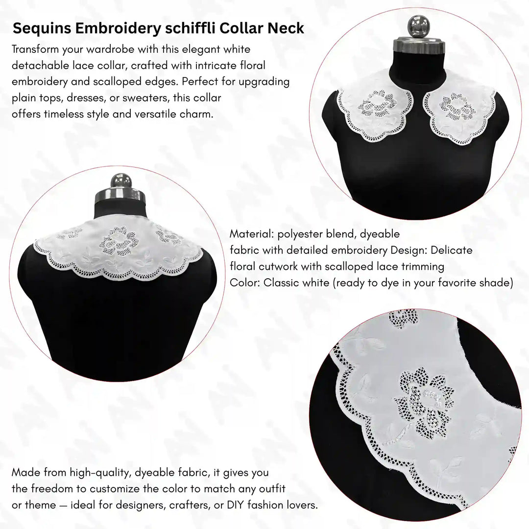 Designer ruffled Peter Pan neck collar by Ani Accessories for classic and contemporary fashion styling
