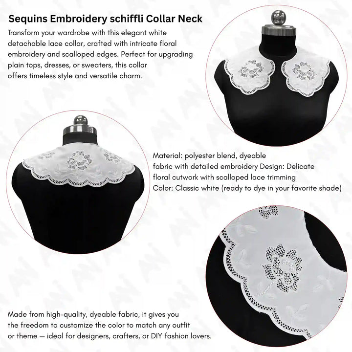 Designer ruffled Peter Pan neck collar by Ani Accessories for classic and contemporary fashion styling