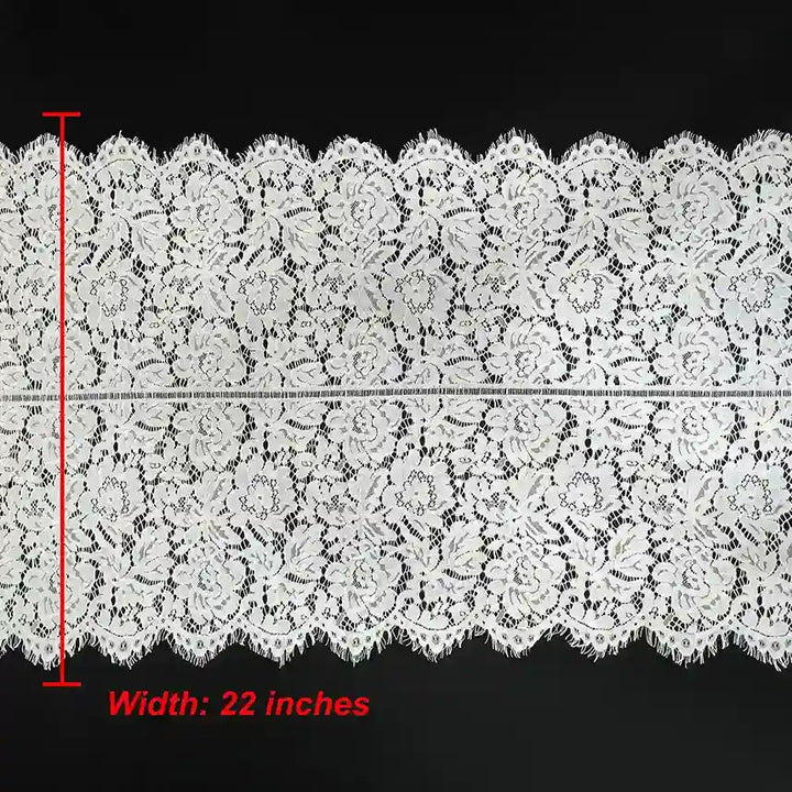 Dyeable French Chantilly lace with classic floral pattern 22 inch by Ani Accessories for gowns and outfits