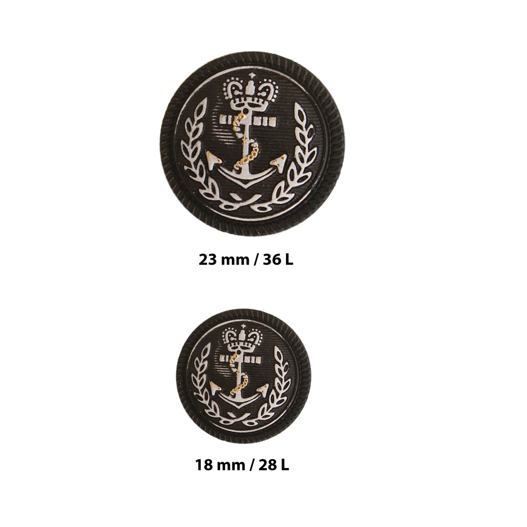 Seafaring Symbols Anchor Design Metal Buttons (8 Big + 8 Small)