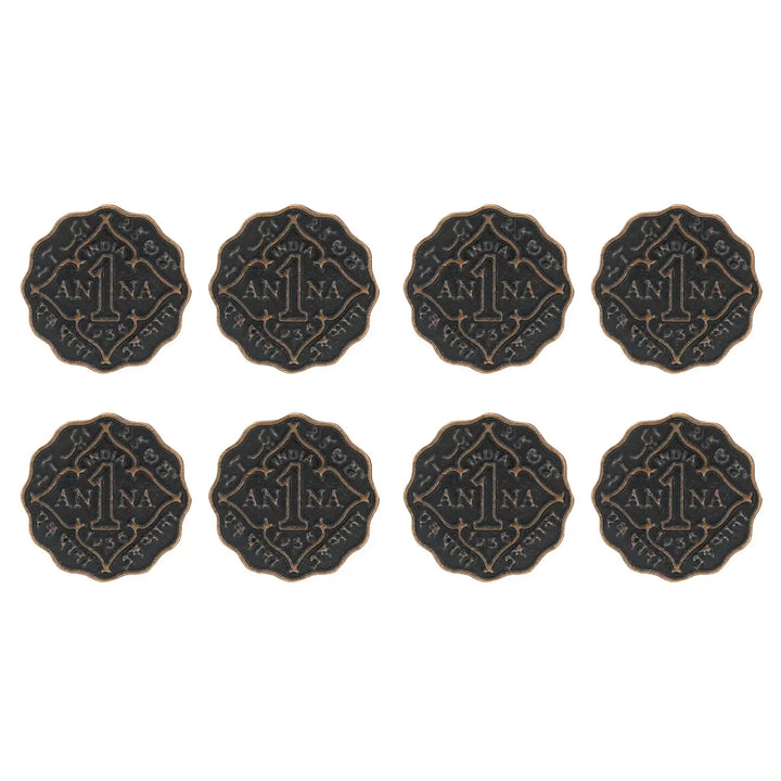 1 Anna Metal Coin Buttons | 17mm(27L) & 22mm(34L)