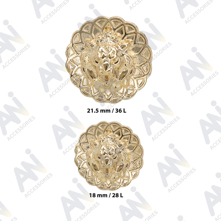 Lion Head Buttons for Clothing and Accessories