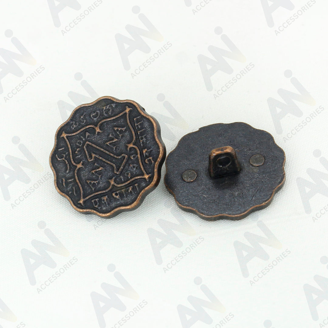 1 Anna Metal Coin Buttons