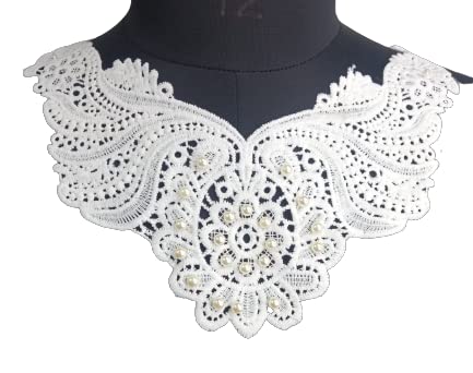 Edwardian inspired lace choker collar with intricate floral design, perfect for dresses, DIY fashion, and elegant outfit styling
