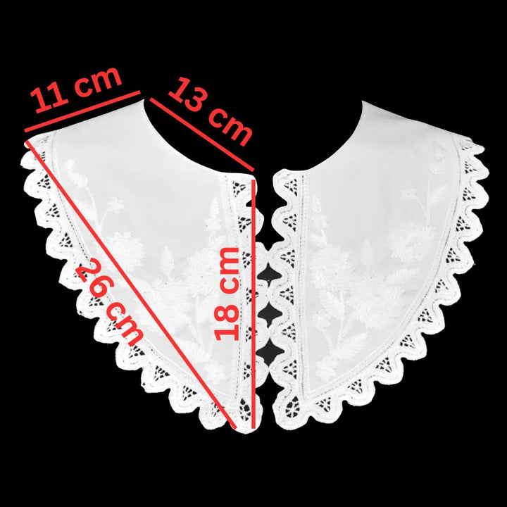 Elegant Cutwork Embroidery Peter Pan collar crafted with detailed openwork pattern and neat trim