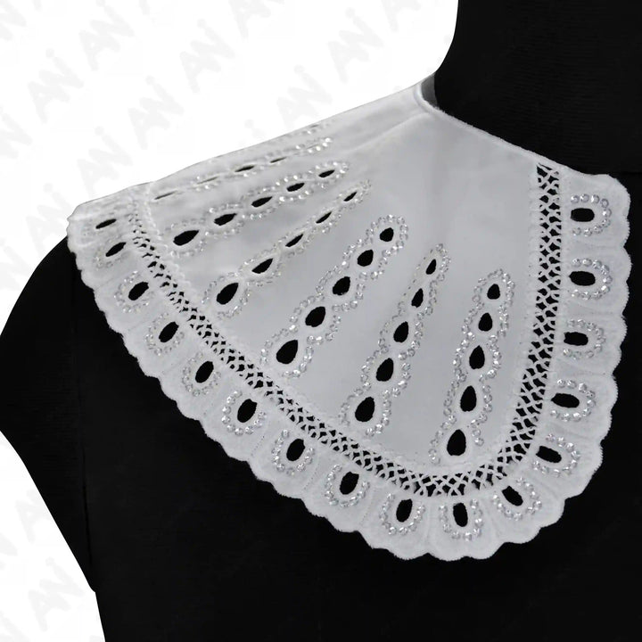 Elegant Floral Broderie Anglaise Collar detachable embroidered accessory for dresses and tops