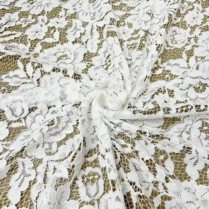 Elegant French Chantilly floral dyeable fabric 60 inch by Ani Accessories for bridal and party wear