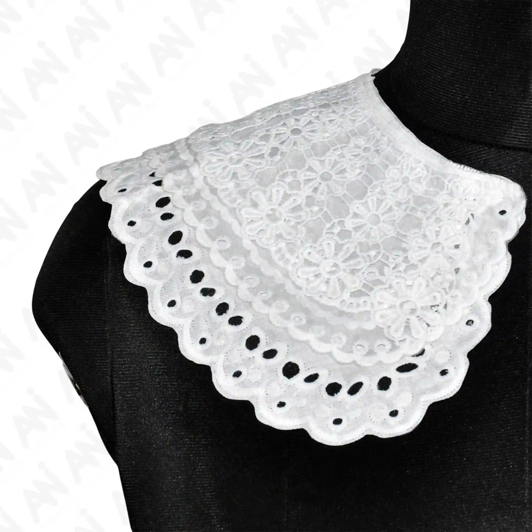 Elegant Scalloped Edge Lace Neck Collar by Ani Accessories for dress, gown and kurti customization styling