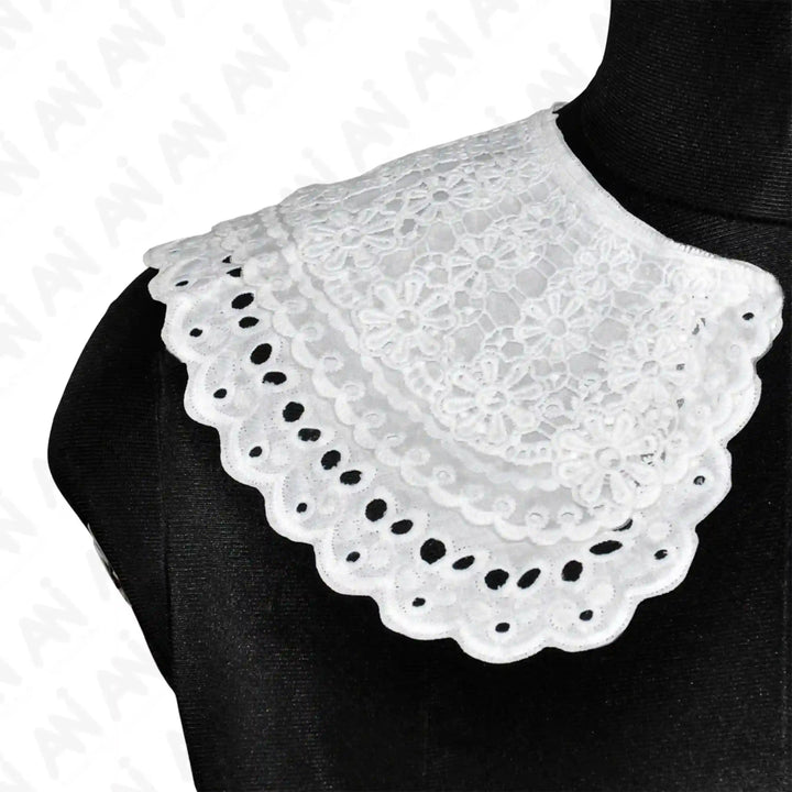 Elegant Scalloped Edge Lace Neck Collar by Ani Accessories for dress, gown and kurti customization styling
