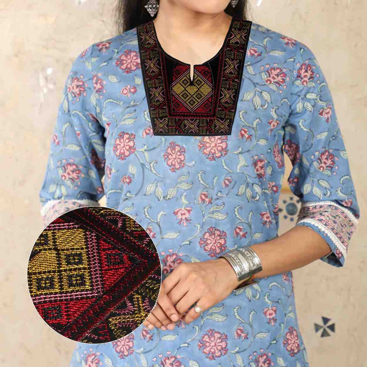 Elegant U shape embroidery neckline crafted for ethnic kurtis, suits and festive outfits with timeless appeal Ani Accessories