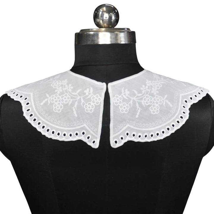 Elegant embroidered Peter Pan collar applique designed for chic outfit upgrades and layering looks