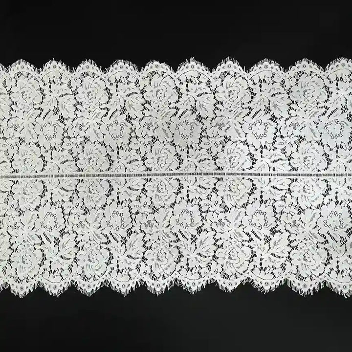 Elegant floral Chantilly lace French dyeable fabric 22 inch by Ani Accessories for bridal and evening wear