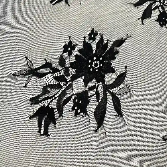 Elegant floral corded Chantilly French fabric 58 inch by Ani Accessories for wedding dresses and fashion