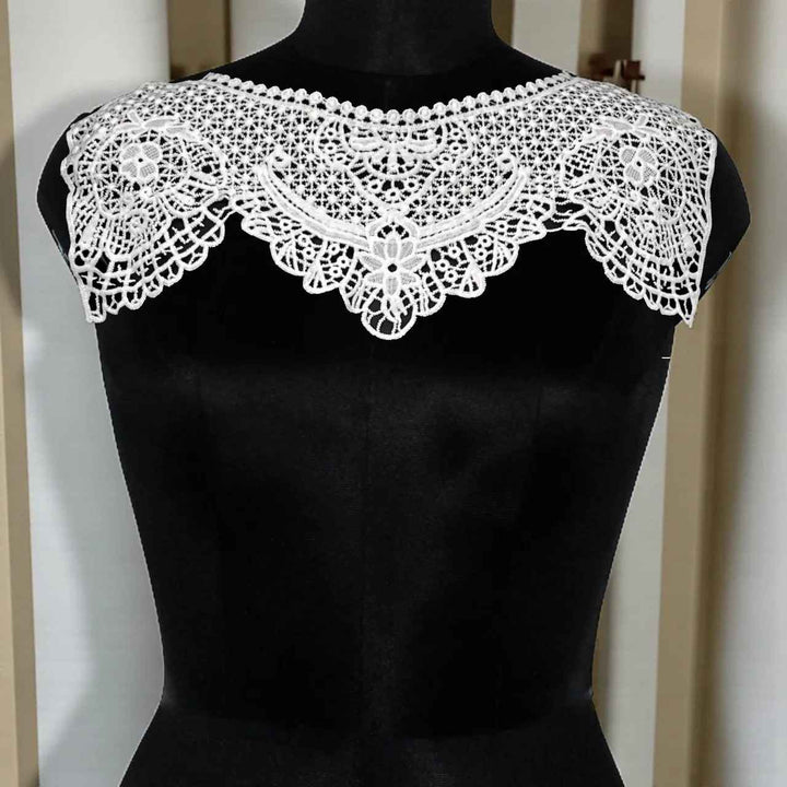 Elegant floral end designer boat neckline patch with refined detailing and graceful finish by Ani Accessories